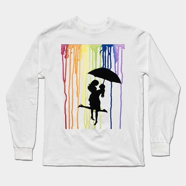 Kissing in the Rain Long Sleeve T-Shirt by PaintByKC